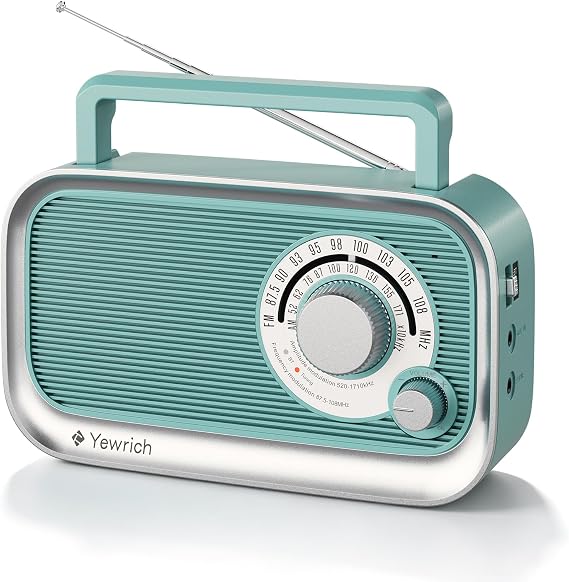 Yewrich AM FM Radio with Bluetooth AC/DC Power with 3.5mm Headphone Jack