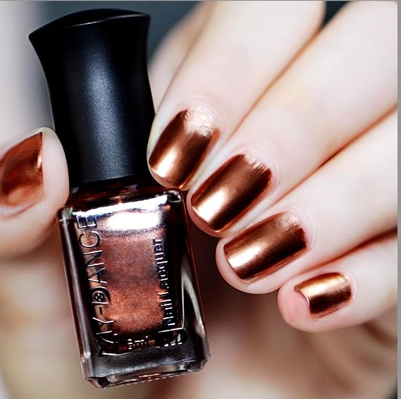 Brown Bronze Copper Metallic Nail Polish, Mirror Nail Polish, Quick Dry Nail Lacquers, Long-Lasting Shiny Nail Art Polish (TJ017, 6ml)