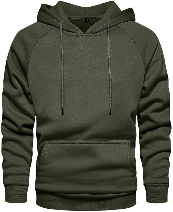 Men's Solid Hoodies Patchwork Color Block Long Sleeve Sweatshirts Casual Sports Drawstring Tops with Kangaroo Pocket