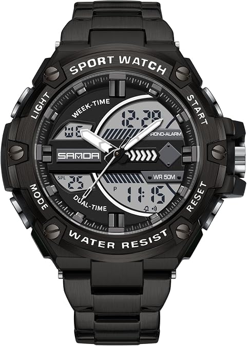 FORSINING Mens Military Watches Sports Waterproof Watch Analog Digital Sport Watch Electronic Tactical Army Watches for Men Date Multi Function LED Alarm Stopwatch