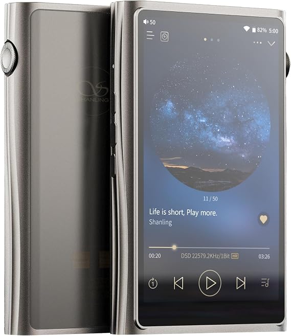 SHANLING M7 Digital Audio Player,Portable MP3/MP4 Player,Hi-Res Bluetooth Music Player,2.4G/5G WiFi|ES9038Pro DAC|5.0inch HD Screen|6+128GB|Android10 Snapdragon 665|16X MQA|3.5&4.4mm|900mW@32 Output