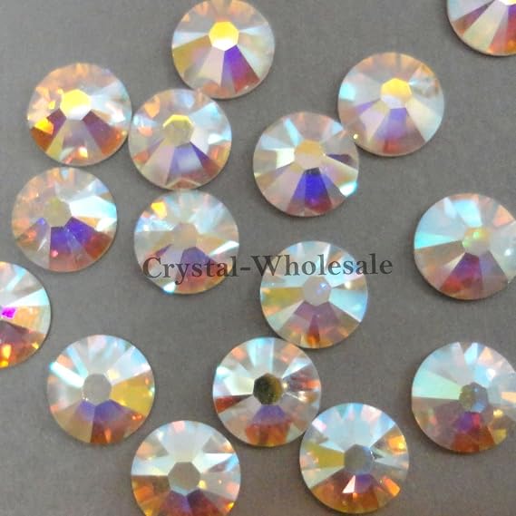 Crystal AB 2000 Austrian Rhinestones Flatbacks 3ss ss3 1.5mm No Hotfix | 144 pcs (001 AB) clear rainbow effect Nail Art Tiny Xilion glass diamond bling diy round gems resin jewelry Made in Austria