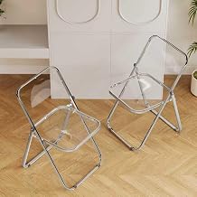 Plastic Folding Chairs 2 Pack,Acrylic Easy to Fold & Store,Commercial Chairs for Parties Wedding Office