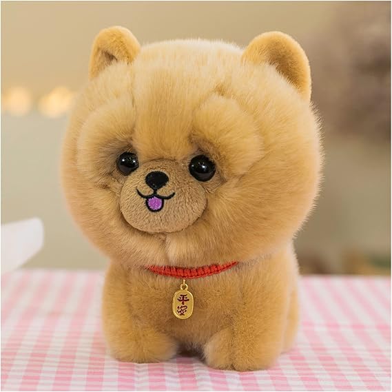 Dog Plush Stuffed Animal,Simulated Plush Toy,Cuddly Plush Pillow Animal,Gifts for boy Girl (Brown, 9.8 in)