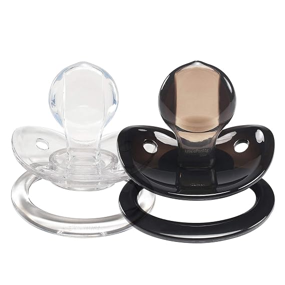 LittleForBig BigShield Adult Sized Pacifier Candy Gloss Pacifiers Set - Black & Crystal