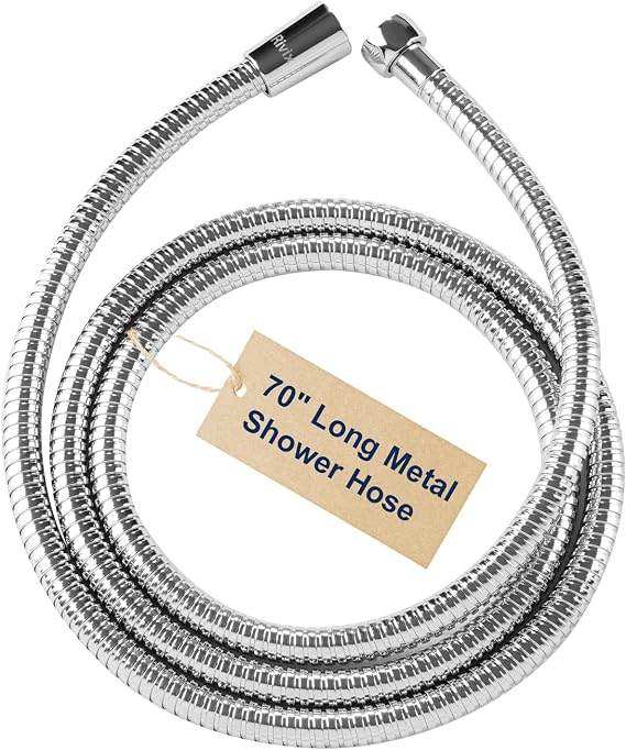 Shower Hose Extra Long, 70 Inch Stainless Steel Handheld Shower Head Hose Replacement With Brass Insert And Nut - Durable And Flexible(Chrome)