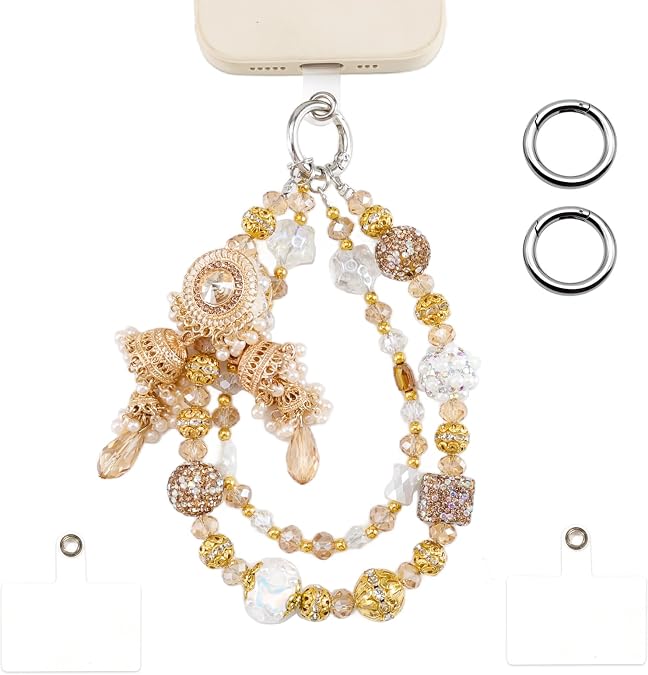 Exquisite Jeweled Phone Charms Strap Bold Phone Bracelet for Women Stylish Cellphone Accessories