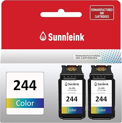 Remanufactured Ink Cartridge Replacement for Canon 244 CL-244 CL-246XL Ink 2 Color for Pixma MG2522 MG2922 MG2520 MX490 MX492 TS3122 TR4522 TR4520 TS3322 Printer