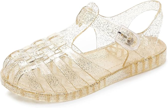 Toddler Girls Jelly Shoes Soft Unisex-Child Boys Jellies Sandals Rubber Sole Closed Toe Beach Summer Mary Jane Kids Princess Dress Flat