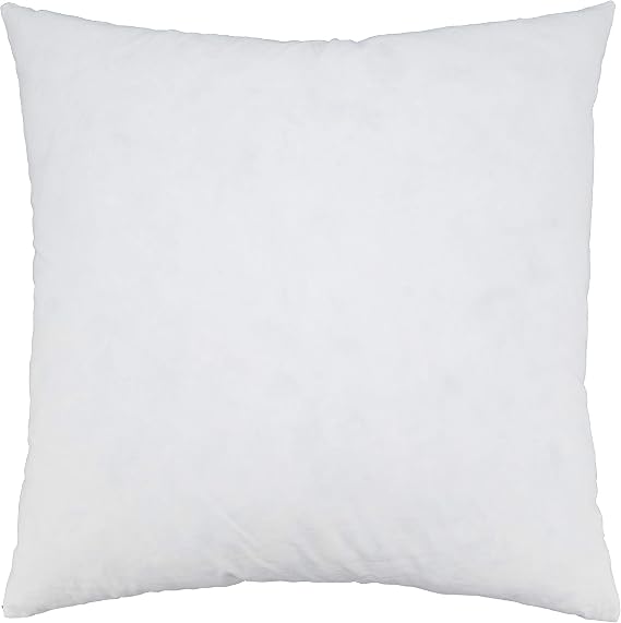 SARO LIFESTYLE Down Feather Pillow Insert, White, 20"x20"