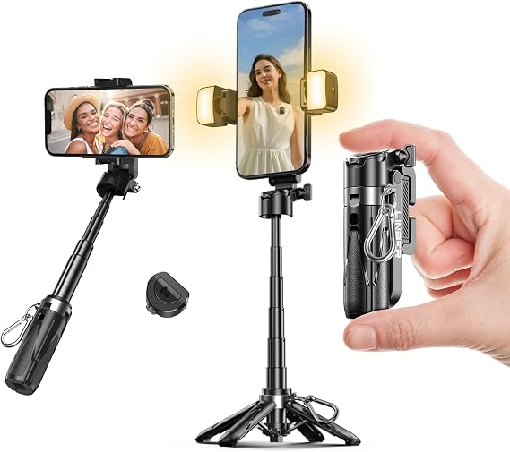 Selfie Stick Tripod with Fill Light & Bluetooth Remote