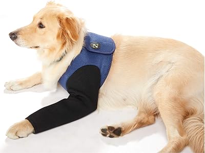 Coodeo Dog Recovery Suit, Cone Collar Alternative, Abrasion Resistant Dog Recovery Sleeve, Washable 2.5mm Thick and Waterproof, Pet Wounds Prevent Licking, Bite, Keep DryBlue,S