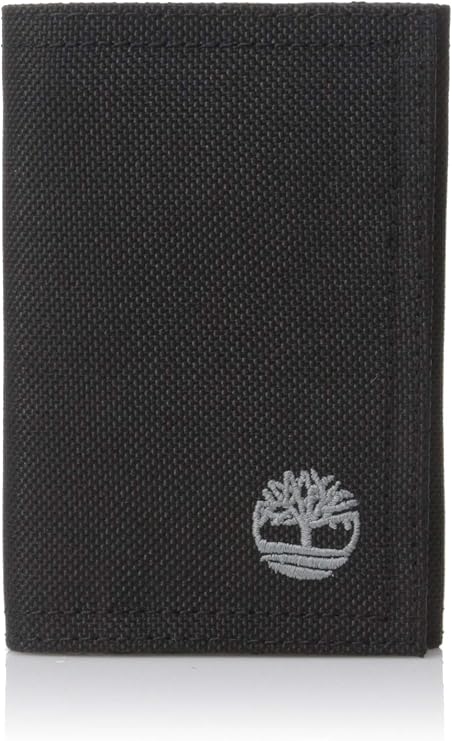 Timberland Men's Nylon Embroidered Trifold Wallet