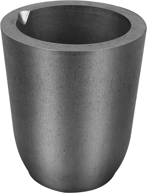CANALHOUT 2Kg Graphite Crucible w/Pouring Spout for Melting Metal | Silicon Carbide Crucible, 1800C(3272F) High Temp, Melting Casting Refining Aluminum Gold Silver Brass Copper