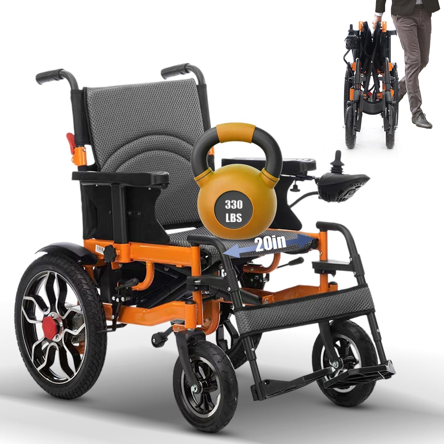 20in Wide Electric Wheelchair,Foldable Electric Wheelchairs for Adults,28Miles Long Travel Range,Lightweight Portable Motorized Wheelchair for Seniors,All Terrain Intelligent Wheelchairs-Up to 330lbs