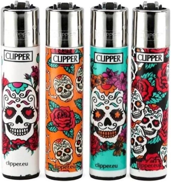 Clipper Lighter 4 Pack (Mexican Skull)
