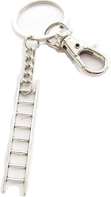 Antique Silver Ladder Keychain- Step Ladder Keyring with Swivel Clasp