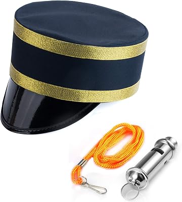 Tigerdoe Conductor Hat - Train Engineer Costume - Hat and Whistle - Costume Hats for Adults Railroad Party - 2 Pc Set
