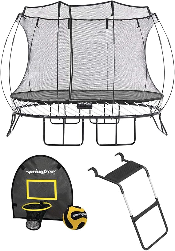 Springfree Trampoline Springless Backyard Oval Trampoline with Enclosure for Kids - Multiple Sizes & Optional Add-On Attachments & Accessories