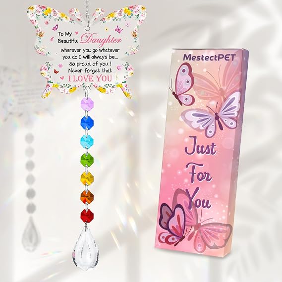 Daughter Birthday Gifts from Mum Dad, Daughter Crystal Suncatcher, Christmas, Birthday, Wedding, Anniversary Graduation Gifts