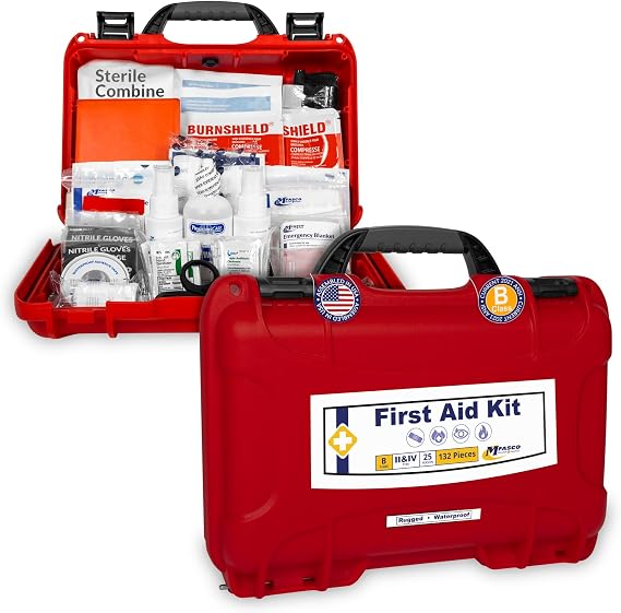 MFASCO 2021 OSHA/ANSI Class B First Aid Kit | Waterproof Rugged Case