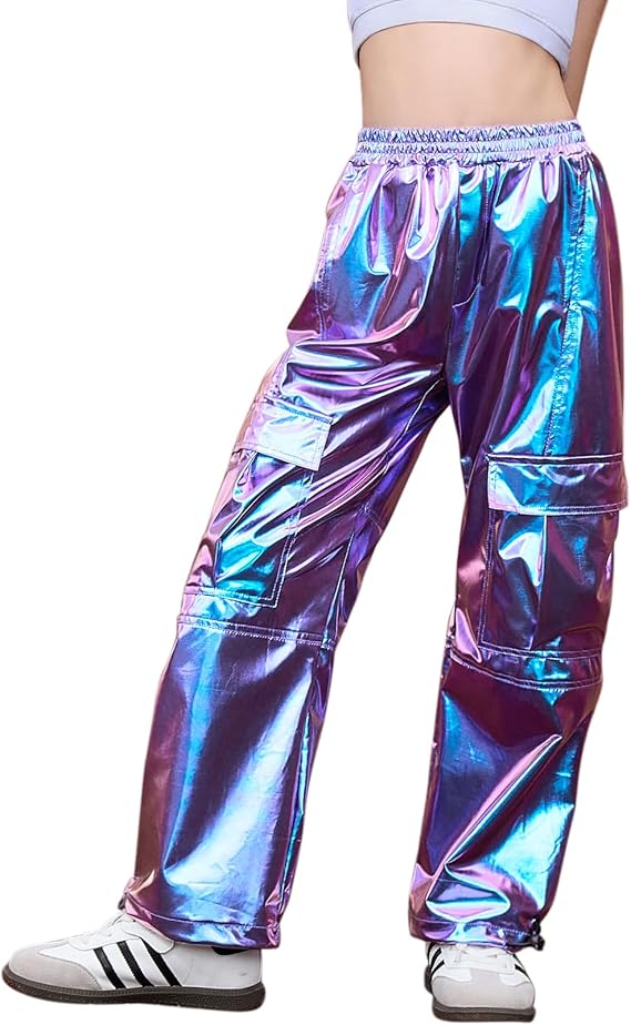 Mirawise Girls Cargo Jogger Pants with Elastic Waist & Multi-Pockets Straight Leg for Outdoor Dance Streetwear 4-13Y