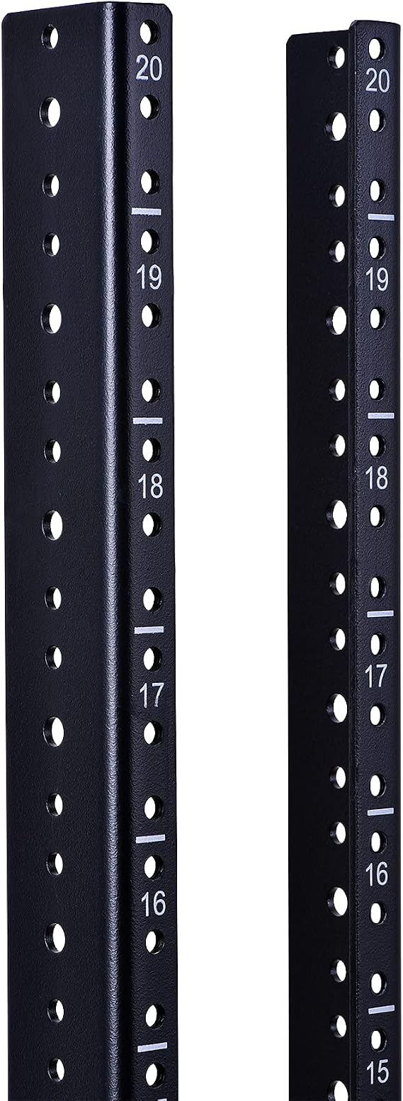 RackPath 20U Vertical Server Rack Rail Pair Kit, DIY Rack Build, 12-24 Screws x80