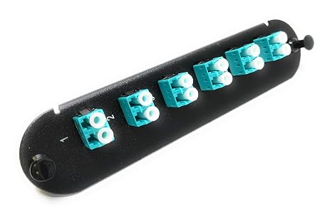 RiteAV - CCH LC/LC (6 Port Duplex w/12 Fiber Connectors) Adapter Patch Panel (Non-LGX) Aqua/Black (50/125) for Aqua OM4 Multimode 40Gb