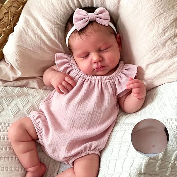 Anano Reborn Baby Dolls Full Body 20 Inch Realistic Baby Doll Girl Real Life Babys Full Body Reborn Dolls Washable Lifelike Newborn Babies Anatomically Correct Girl Washable Toy
