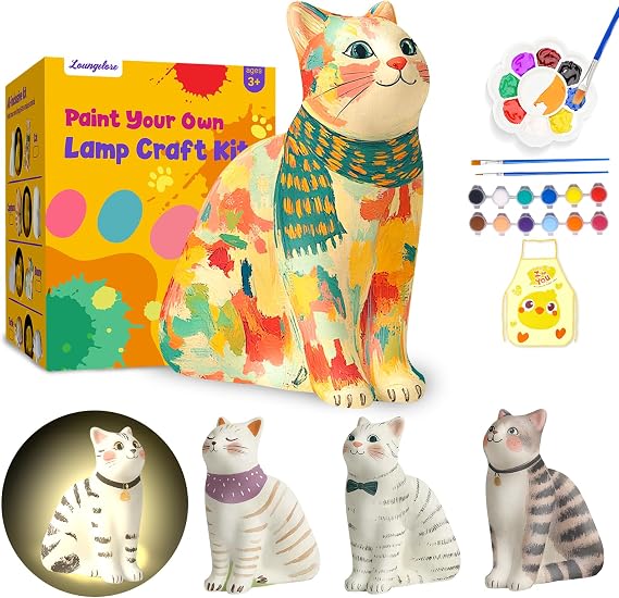 Paint Your Own Cat Lamp Kit, DIY Painting Night Light Craft Kits for Kids
