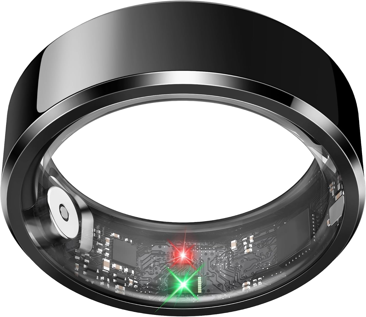 Health Smart Ring for Men Women, Fitness Tracker with Heart RateBlood PressureBlood Oxygen Monitor,Sleep Tracker,Pedometer, IP68 Waterproof Ring for iPhone&Android, No Subscription Black, Size9
