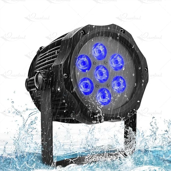 Dreamland LED Par Lights, 7X18W RGBW 6 in 1 Led Stage Lights DMX Sound Auto Control Stage Lighting, Strobe Wash Effect LED DJ Disco Light for Church Club Disco DJ Club Wedding Bar Stage