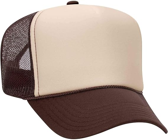OTTO 5 Panel High Crown Mesh Back Trucker Hat Polyester Foam Front