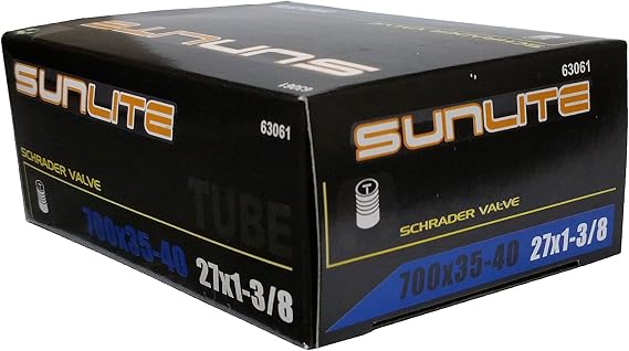 Bicycle Inner Tube, 700 x 35-40 (27 x 1-3/8) Schrader Valve 32mm, Sunlite