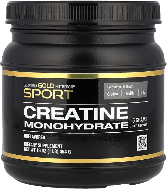 California Gold Nutrition, Creatine Powder, Micronized, Muscle and Strength Support, Creatine Monohydrate, No Gluten, No GMOs, No Soy, Unflavored, 16 oz (454 g)