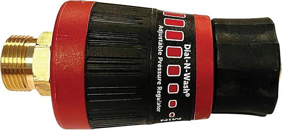 Simpson Dial-N-Wash Adjustable Pressure Regulator, 82232 | Up To 4500 PSI, M22 Connections, Dial Control For Driveways, Decks, And Vehicles, Adjust Pressure On-the-fly, Prevents Damage