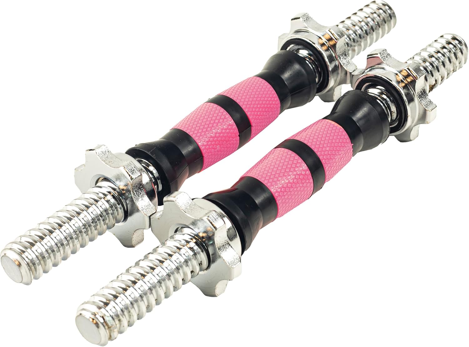 12.614.215.7inch303540cmPink&Black Threaded Dumbbell Durable Rubber HandlesAdjustable Dumbbell Bar Handles,Fit 1 inch Standard Weight Plate Weightlifting Accessories Sold in Pair