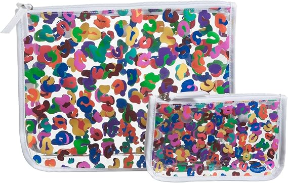 Lingtoolator r Zipper Insert (Set of 2) Travel Organizer Storage Pop In Bogg Bag (Rainbow Leopard)