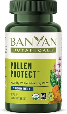 Banyan Botanicals Pollen Protect – Clinically Tested Organic Ayurvedic Supplement – Supports a Healthy Respiratory Response to Seasonal Irritants – 90 Tablets – Non-GMO Sustainably Sourced Vegan