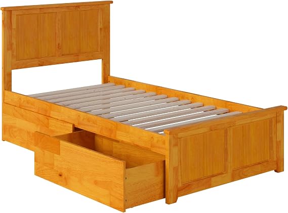 Atlantic Furniture AR8626117 Madison Platform Bed, Twin, Caramel