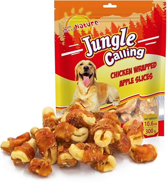 Jungle Calling Chicken Wrapped Apple Dog Treats, Gluten & Grain-Free