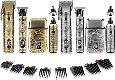 Hair Clippers for Man T-Blade Trimmer Nose Hair Trimmer Electric Shaver Set, Pr, Professional Metal Body Barber Clippers Set for Haircut, Mens Grooming Kit with LCD Display, Ideal Gift for Him