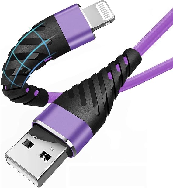 (3 Pack) Long iPhone Charger 3ft for [MFi Certified],CyvenSmart 3 Foot Lightning Cable Fast Charging Cord 3 Feet for iPhone 12/12 Pro/11/11 Pro/11 Pro Max/XS/XS Max/XR/X/8/8 Plus/7/7 Plus/6 Lavender