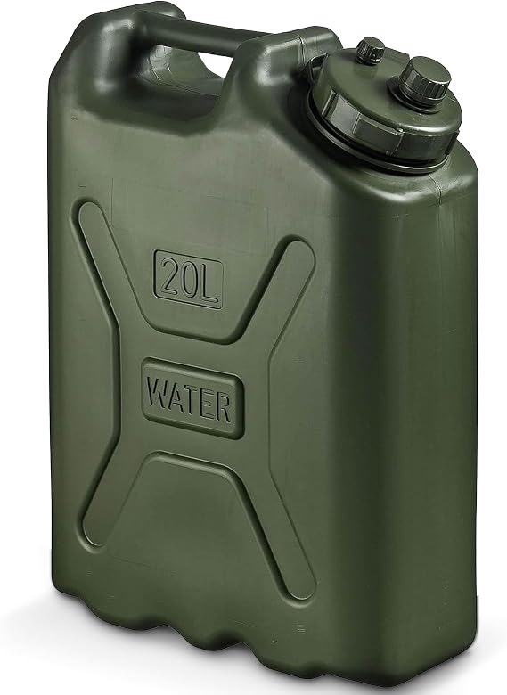 Scepter Portable Military Style Water Container for Camping & Outdoors, 5 Gallon, Green - Heavy-Duty Plastic Beverage and Hydration Dispenser for Outdoor Trip