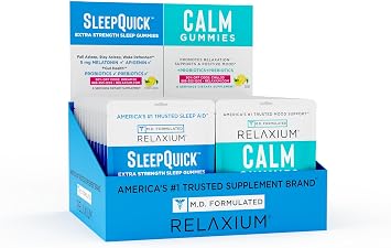 Relaxium SleepQuick & Calm Gummies, 144 Count, 5mg Melatonin, Magnesium, Ashwagandha, Non-Habit Forming, 72-Day Supply, Travel-Friendly