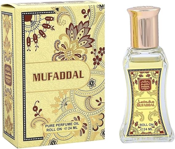 NASEEM Mufaddal Roll On Perfume Oil 24ml - Subtle Scent for Men & Women - Long Lasting Alcohol-Free Perfume with Natural Oils - Hypoallergenic Eau de Parfum for Sensitive Skin