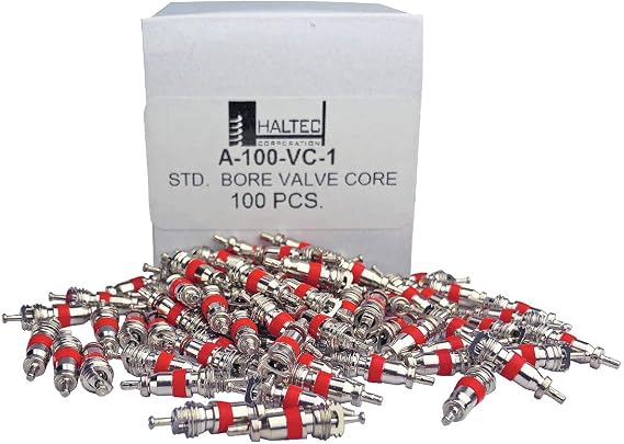 Haltec (100 Heat Resistant Standard Bore Valve Stem Cores for Car Truck Bus