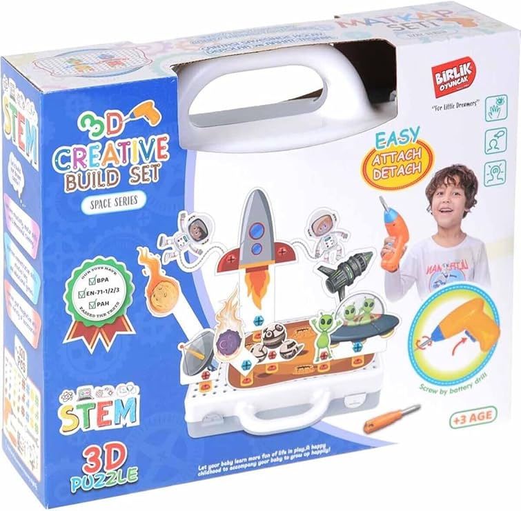 3d Yaratıcı 398 Parça Eğitici Matkap Tamir Ve Oyun Seti UZAY TEMALI