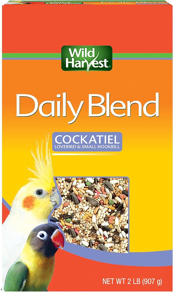 Wild Harvest Daily Blend Nutrition Diet, 2 Pounds, Bird Food for Cockatiels, Lovebirds and Small Hookbills