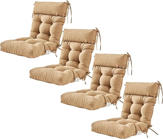 ARTPLAN 44x21 High Back Adirondack Patio Cushion 4 Pack